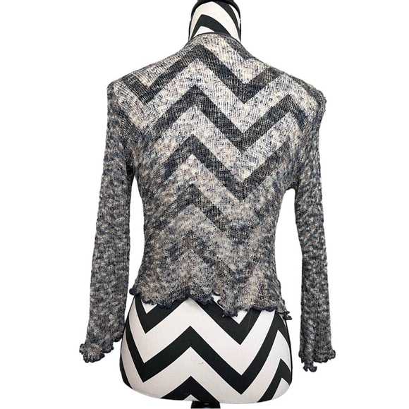 Boho Lagenlook Whimsigoth Forest Fairy Neutral OS Loose Knit Front Tie Cardigan - Picture 2 of 10